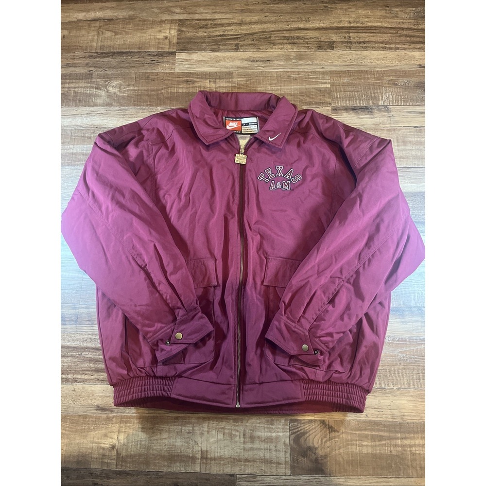 Vintage Nike Team Texas A&M Aggies Football Jacket Quilt Lined Back Hit Sz XL